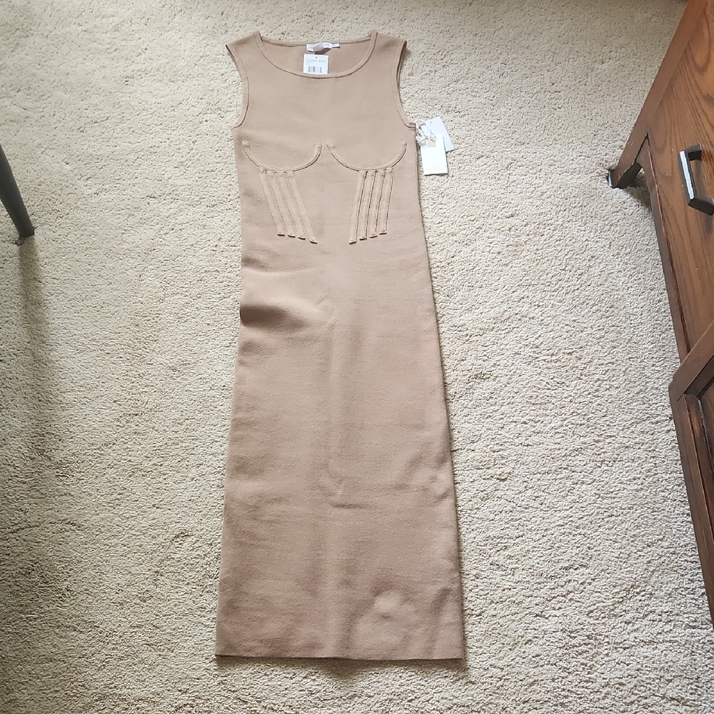 Good American Tan Midi Dress